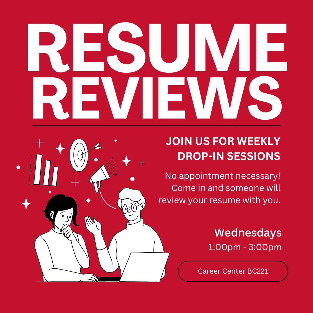 Resume review sessions flyer